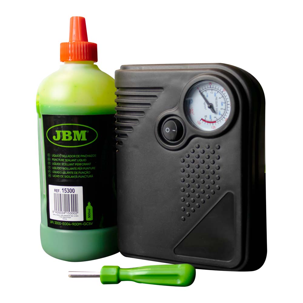 JBM - Kit Riparazione Pneumatici +  Compressore