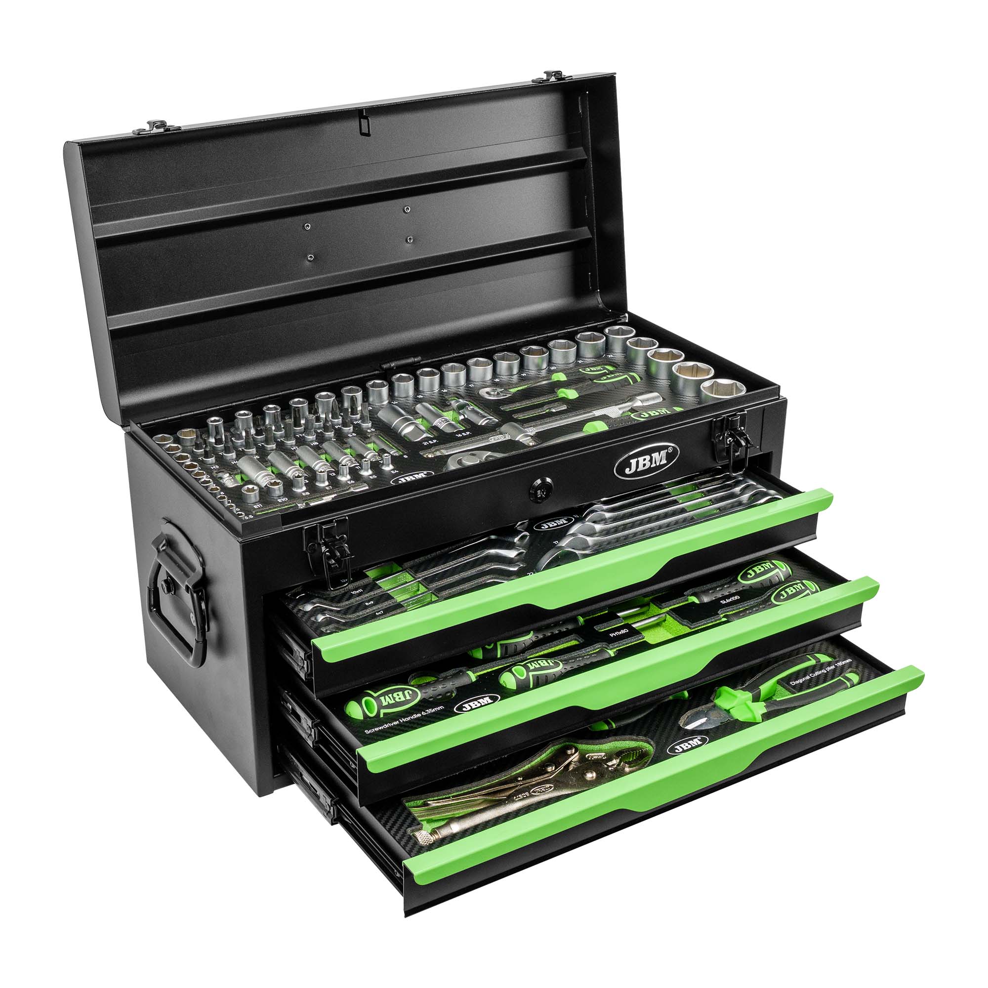 JBM - Scatola Metallica con Attrezzi 143 Pezzi