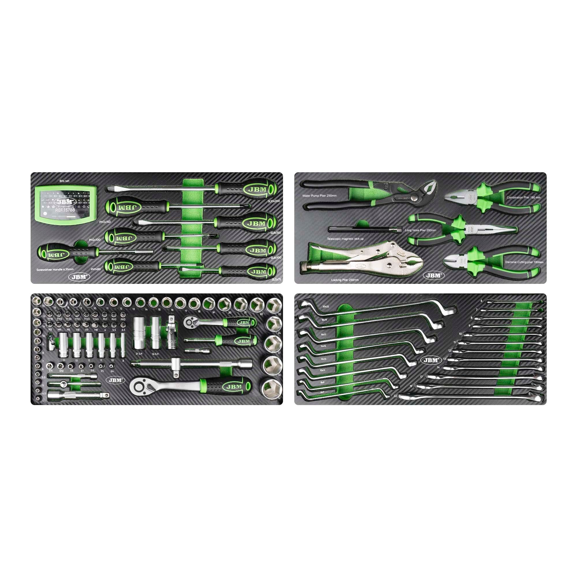 JBM - Scatola Metallica con Attrezzi 143 Pezzi